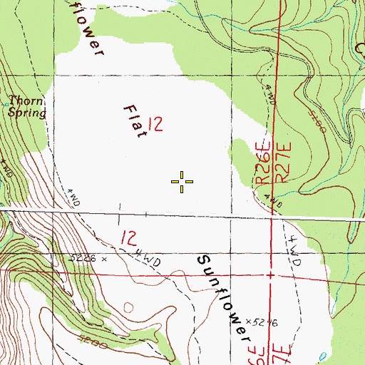 Topographic Map of Sunflower Flat, OR