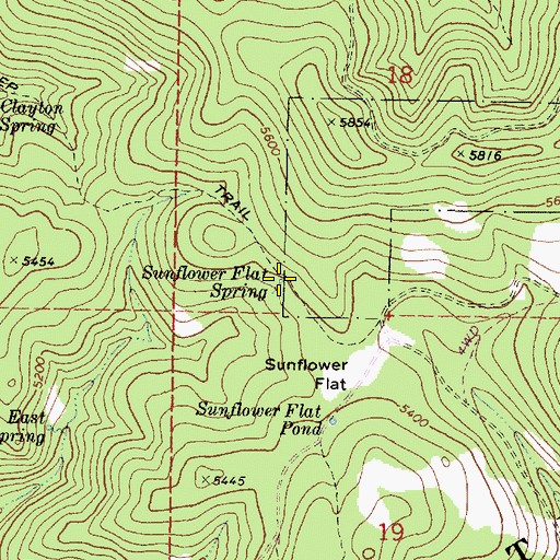 Topographic Map of Sunflower Flat Spring, OR