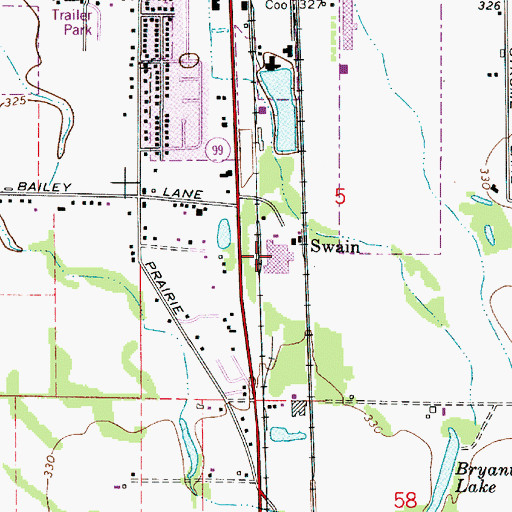 Topographic Map of Swain, OR