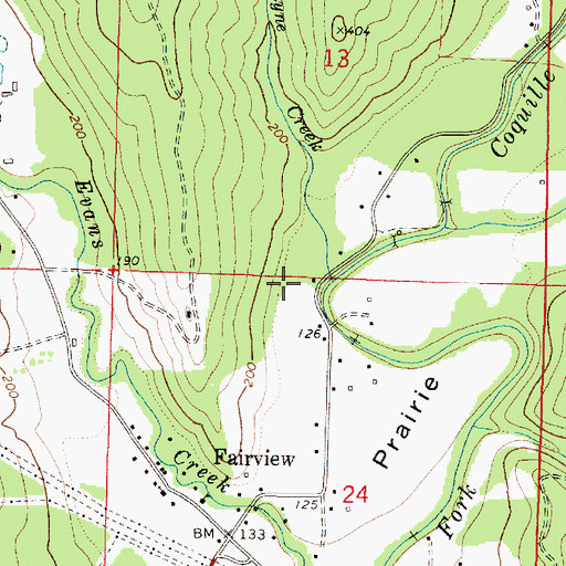 Topographic Map of Swayne Creek, OR