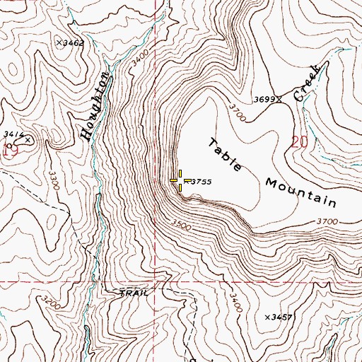 Topographic Map of Table Mountain, OR