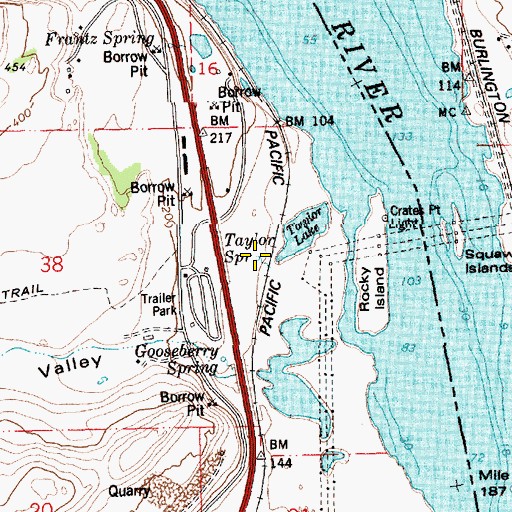 Topographic Map of Taylor Spring, OR