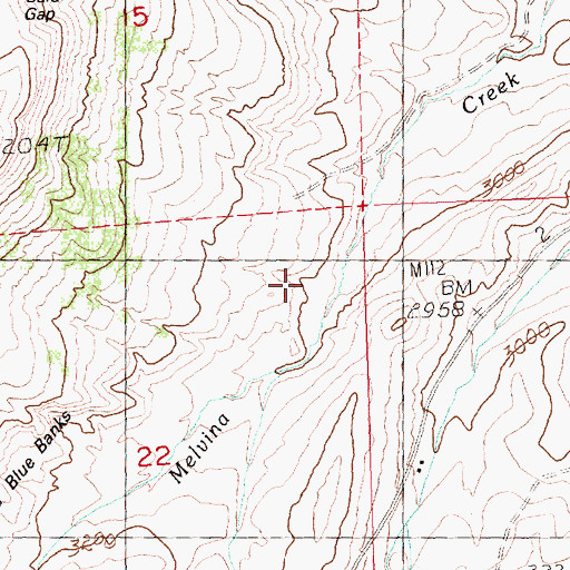 Topographic Map of The Blue Banks, OR