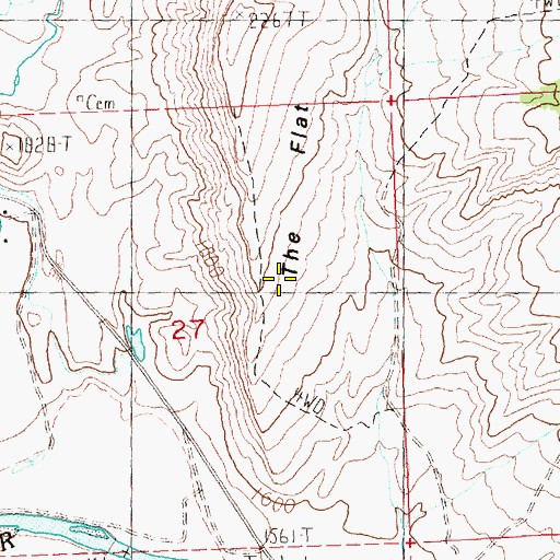 Topographic Map of The Flat, OR