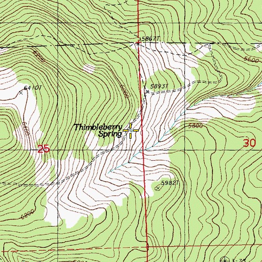 Topographic Map of Thimbleberry Spring, OR