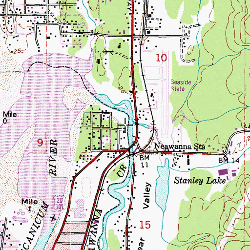 Topographic Map of Thompson Creek, OR