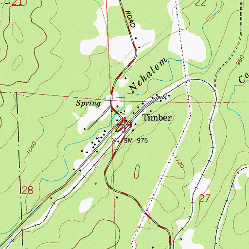 Topographic Map of Timber, OR