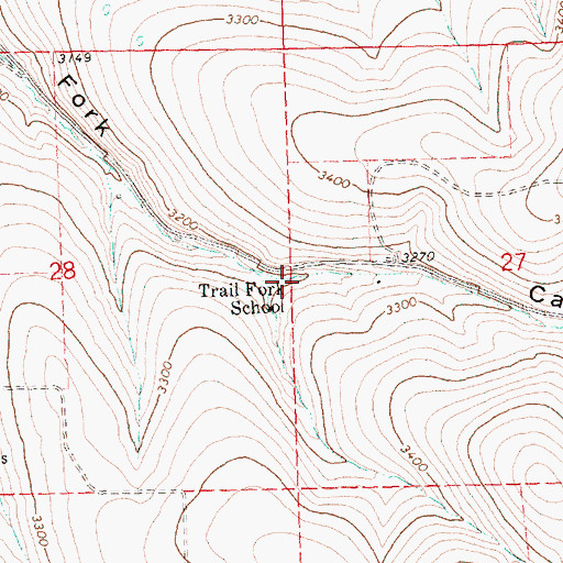 Topographic Map of Trail Fork School (historical), OR