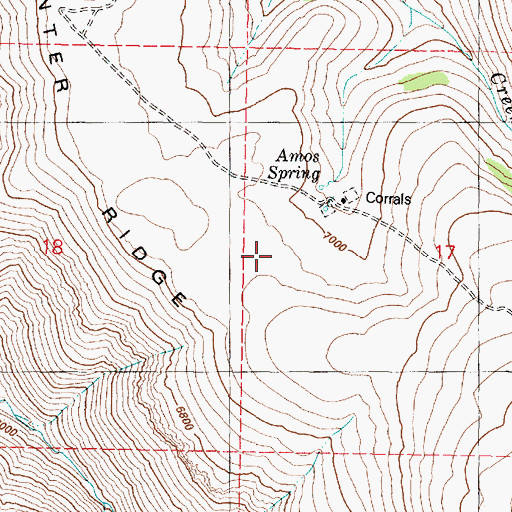 Topographic Map of Trout Creek Mountains, OR