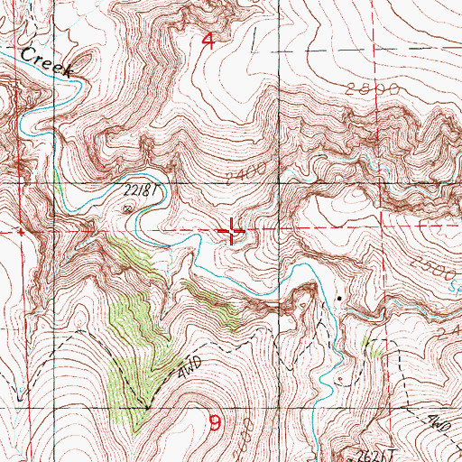 Topographic Map of Tub Springs Canyon, OR