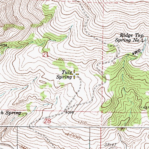 Topographic Map of Tule Spring, OR