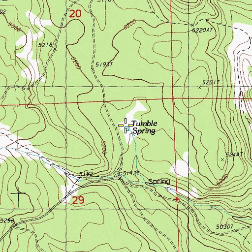 Topographic Map of Tumble Spring, OR