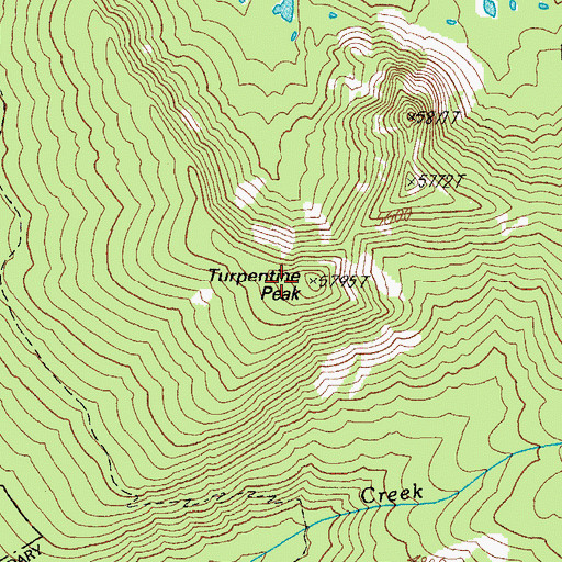 Topographic Map of Turpentine Peak, OR