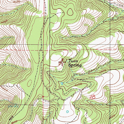Topographic Map of Twin Spring, OR