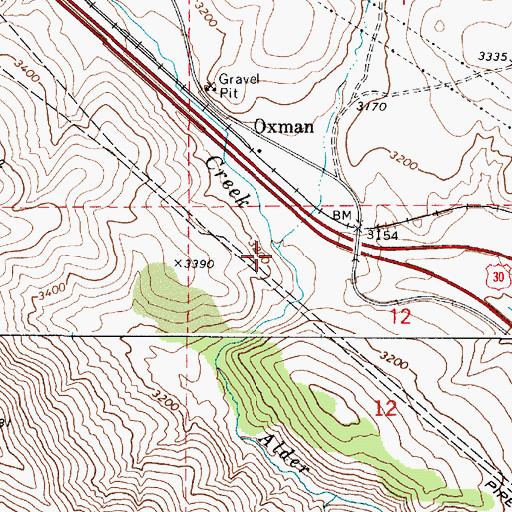 Topographic Map of Unity Creek, OR