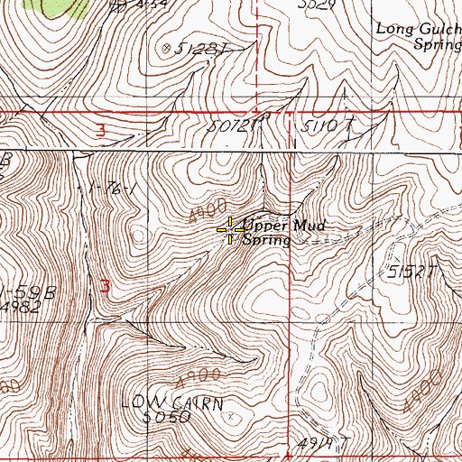Topographic Map of Upper Mud Spring, OR
