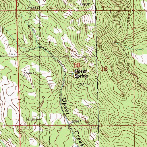 Topographic Map of Upset Spring, OR