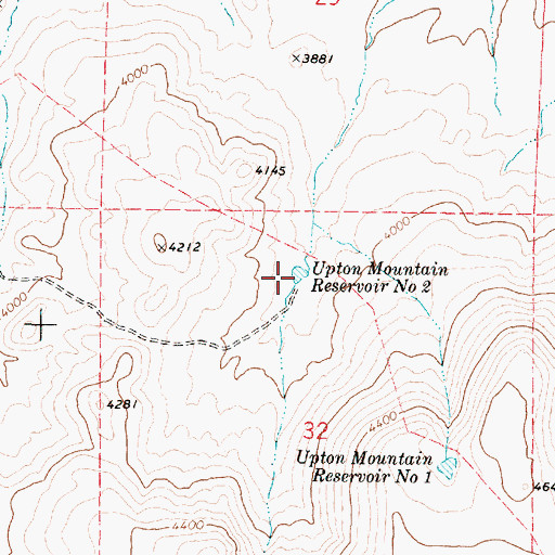 Topographic Map of Upton Mountain Reservoir Number Two, OR