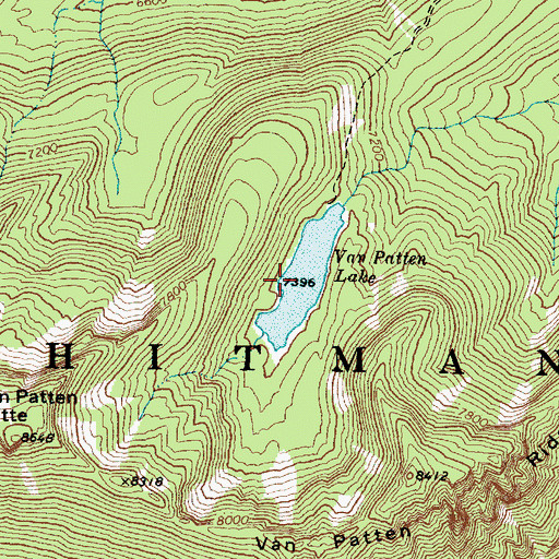 Topographic Map of Van Patten Lake, OR