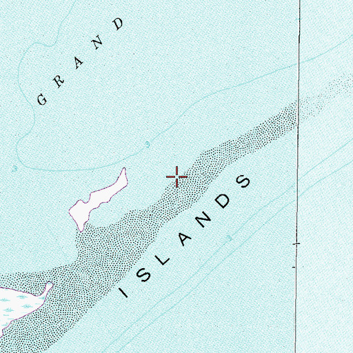 Topographic Map of Grande Batture Islands, AL