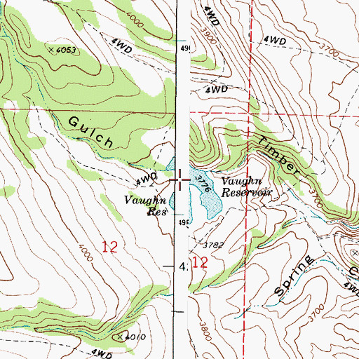 Topographic Map of Vaughn Reservoir, OR