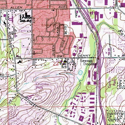 Topographic Map of Vose Elementary School, OR
