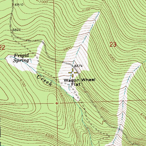 Topographic Map of Wagon Wheel Flat, OR