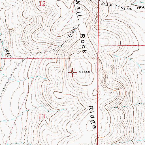 Topographic Map of Wall Rock Ridge, OR