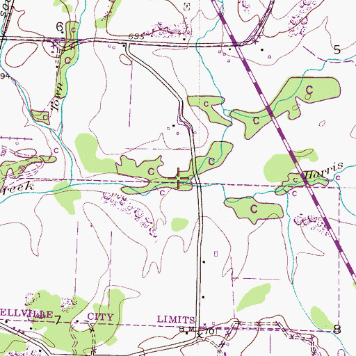 Topographic Map of Payne Creek, AL