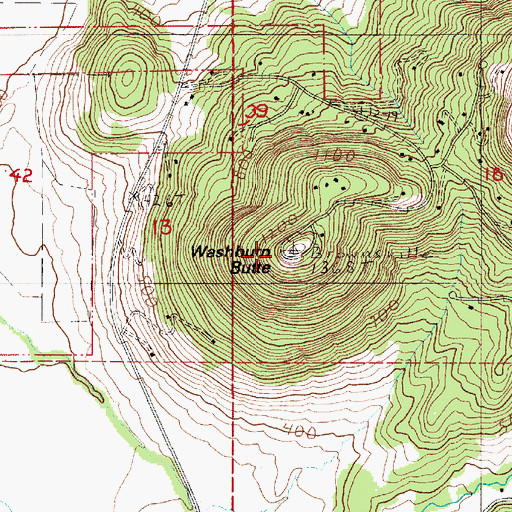 Topographic Map of Washburn Butte, OR