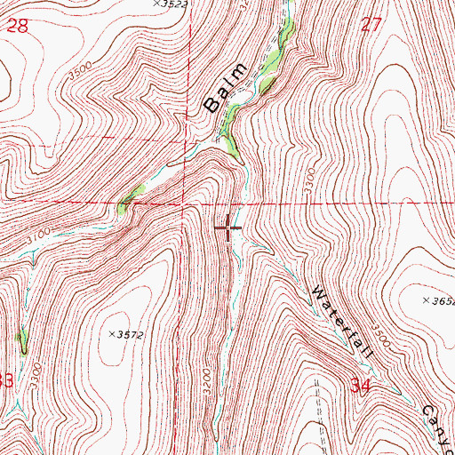 Topographic Map of Waterfall Canyon, OR