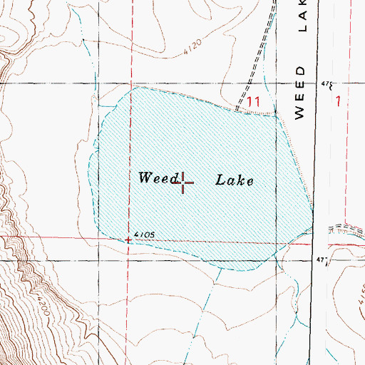 Topographic Map of Weed Lake, OR