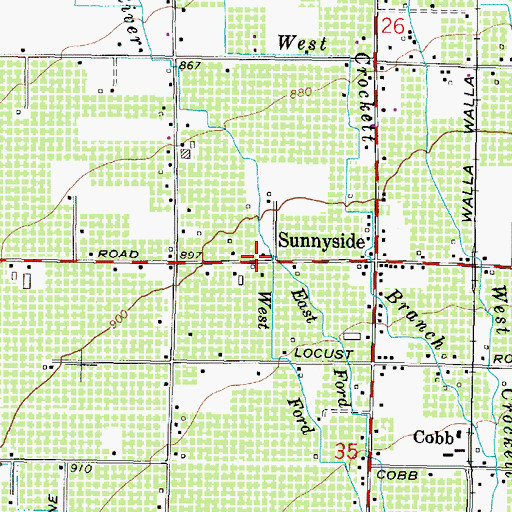 Topographic Map of West Ford, OR
