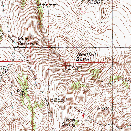 Topographic Map of Westfall Butte, OR