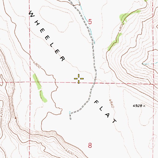 Topographic Map of Wheeler Flat, OR
