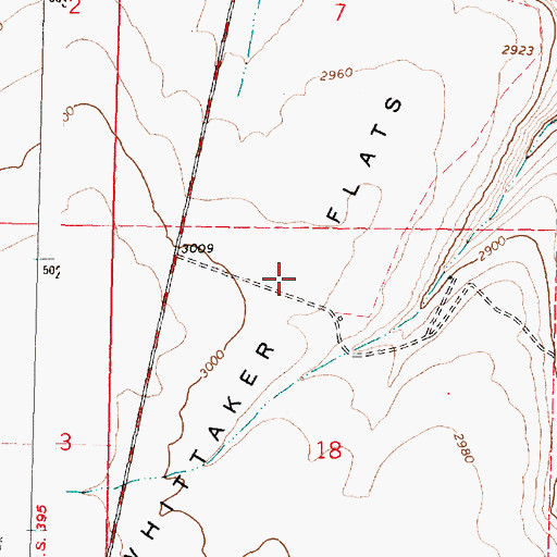 Topographic Map of Whittaker Flats, OR