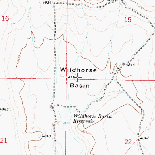 Topographic Map of Wildhorse Basin, OR