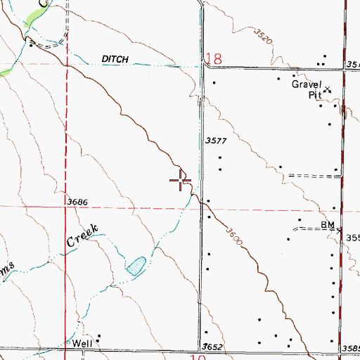 Topographic Map of Williams Creek, OR