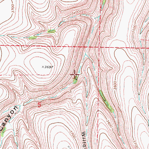 Topographic Map of Willow Spring Canyon, OR