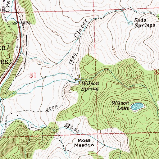 Topographic Map of Wilson Spring, OR