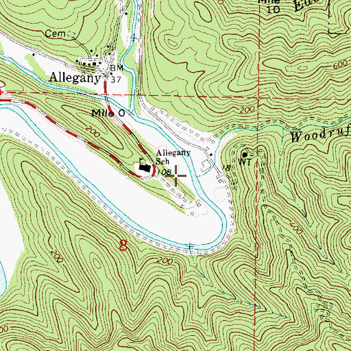 Topographic Map of Woodruff Creek, OR