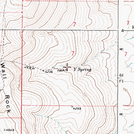 Topographic Map of Y Spring, OR