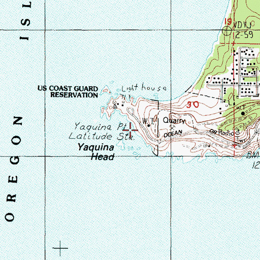 Topographic Map of Yaquina Head, OR