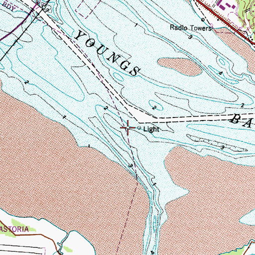 Topographic Map of Youngs Bay Light, OR