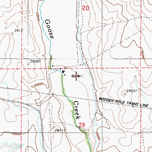 Topographic Map of Goose Creek Cemetery, OR