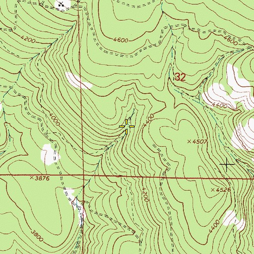 Topographic Map of Ames Spring, OR
