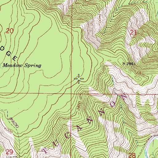 Topographic Map of Rock Spring, OR