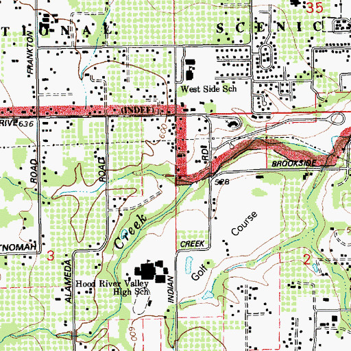 Topographic Map of Ferguson Creek, OR