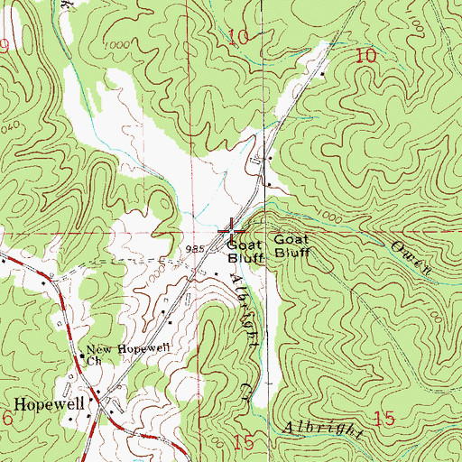 Topographic Map of Albright Creek, AL