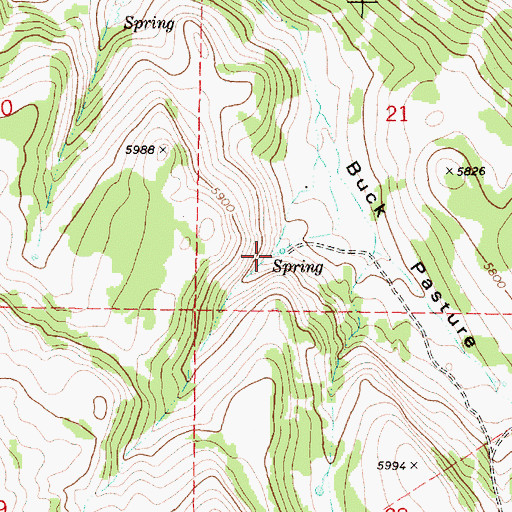 Topographic Map of Upper Paul Creek Spring, OR